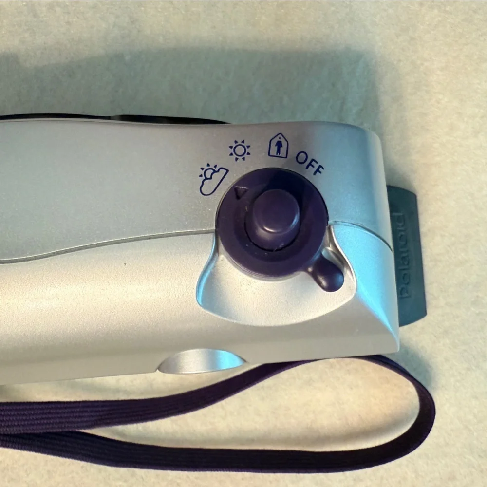 Polaroid i-Zone Silver and Black Camera with Purple Strap